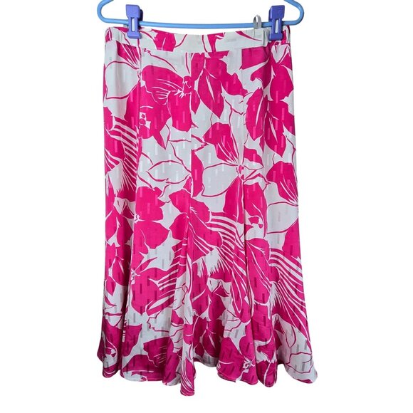 Vintage Givenchy En Plus Pink & White Floral Skirt Set M/L Cruise Beach Summer - Picture 9 of 16